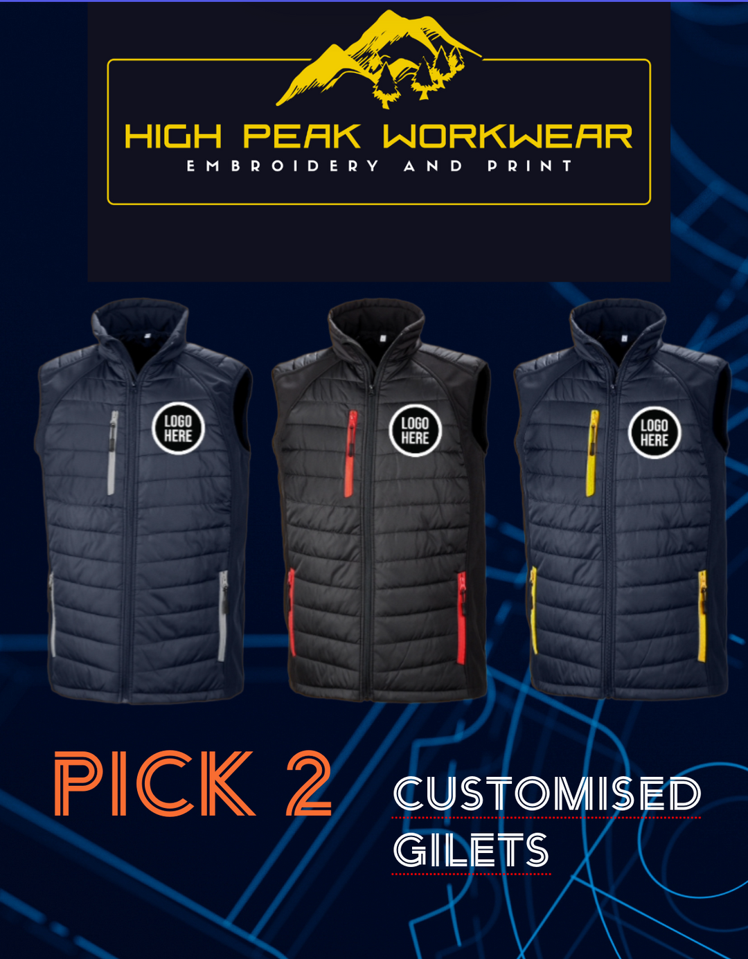 2x Result Compass Padded Gilet Package